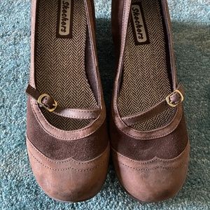 Brown Wedge Skechers